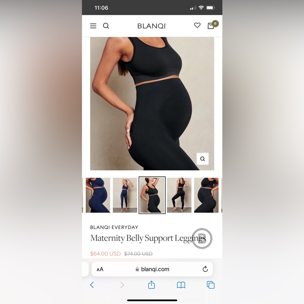 BLANQI Everyday Maternity Belly Support Leggings